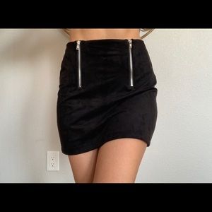 NWT Black Velvet Mini Skirt